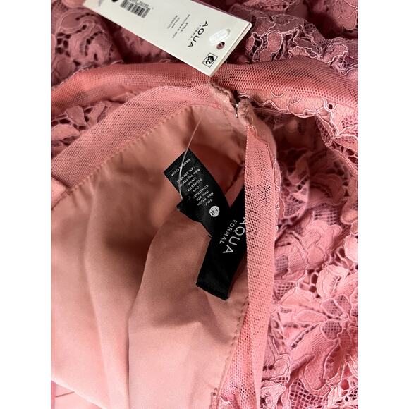 Aqua Womens Lace Above Knee Fit & Flare Dress Sz 12 - Picture 8 of 8